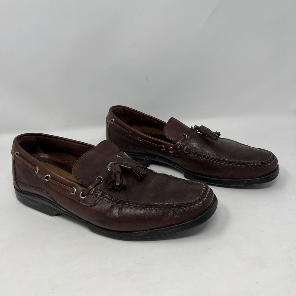 Bass Flex Merino Men's Slip-On Leather Loafers Shoes With Tassels Size 9 #I36022